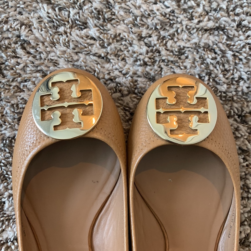 Tory Burch Reva Ballet Flats Royal Tan/Gold size 8.5 - Picture 13 of 13